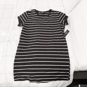 NEW Lulu’s Black and White Stripe T Shirt Dress